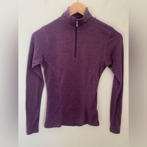 SMARTWOOL 1/4 Zip Pullover Thermal Merino Wool Purple Size XS